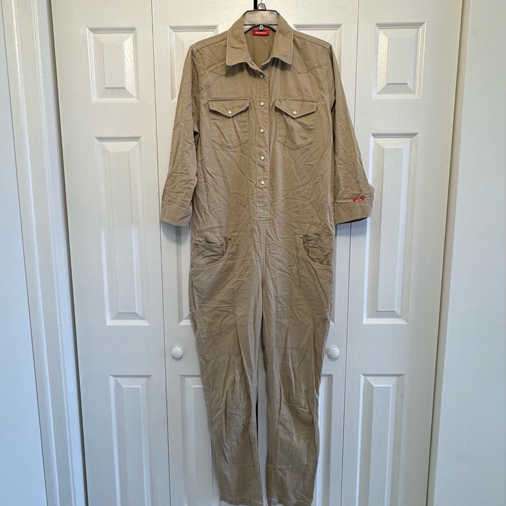 Deminist Stylish Denim Tan Jumpsuit, Size L